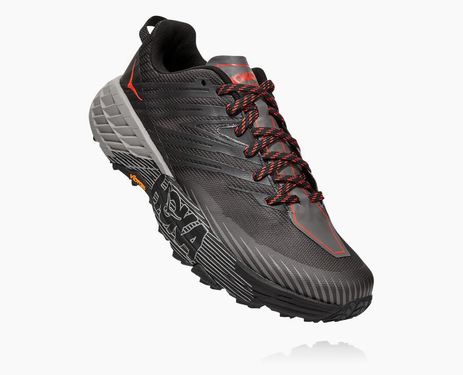 Hoka Australia One One Speedgoat 4 - Mens Trail Shoes Black - NLVBU-9351